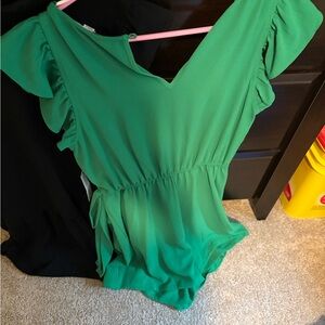 Emma & Michele Vibrant Green Romper